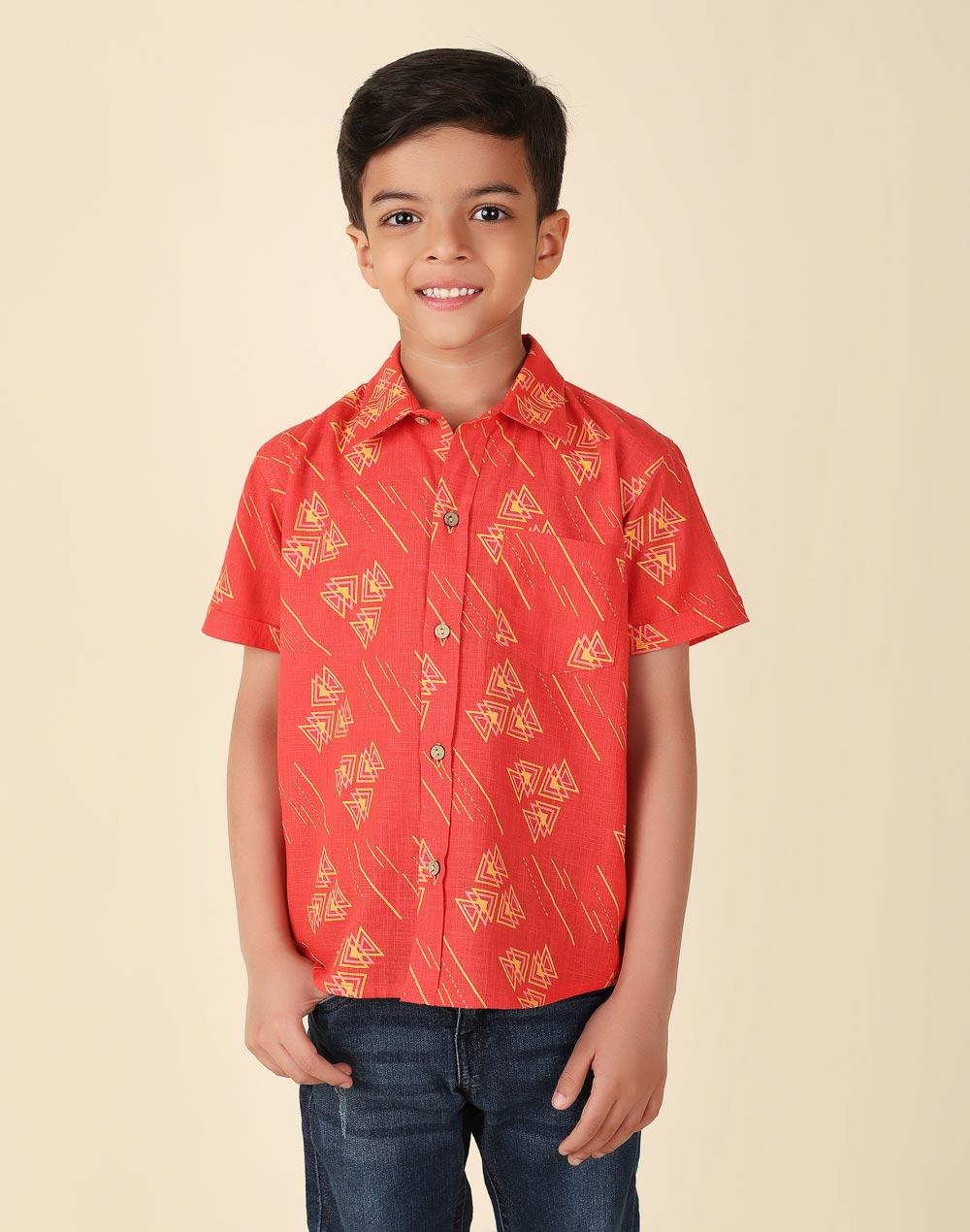 red-cotton-printed-shirt
