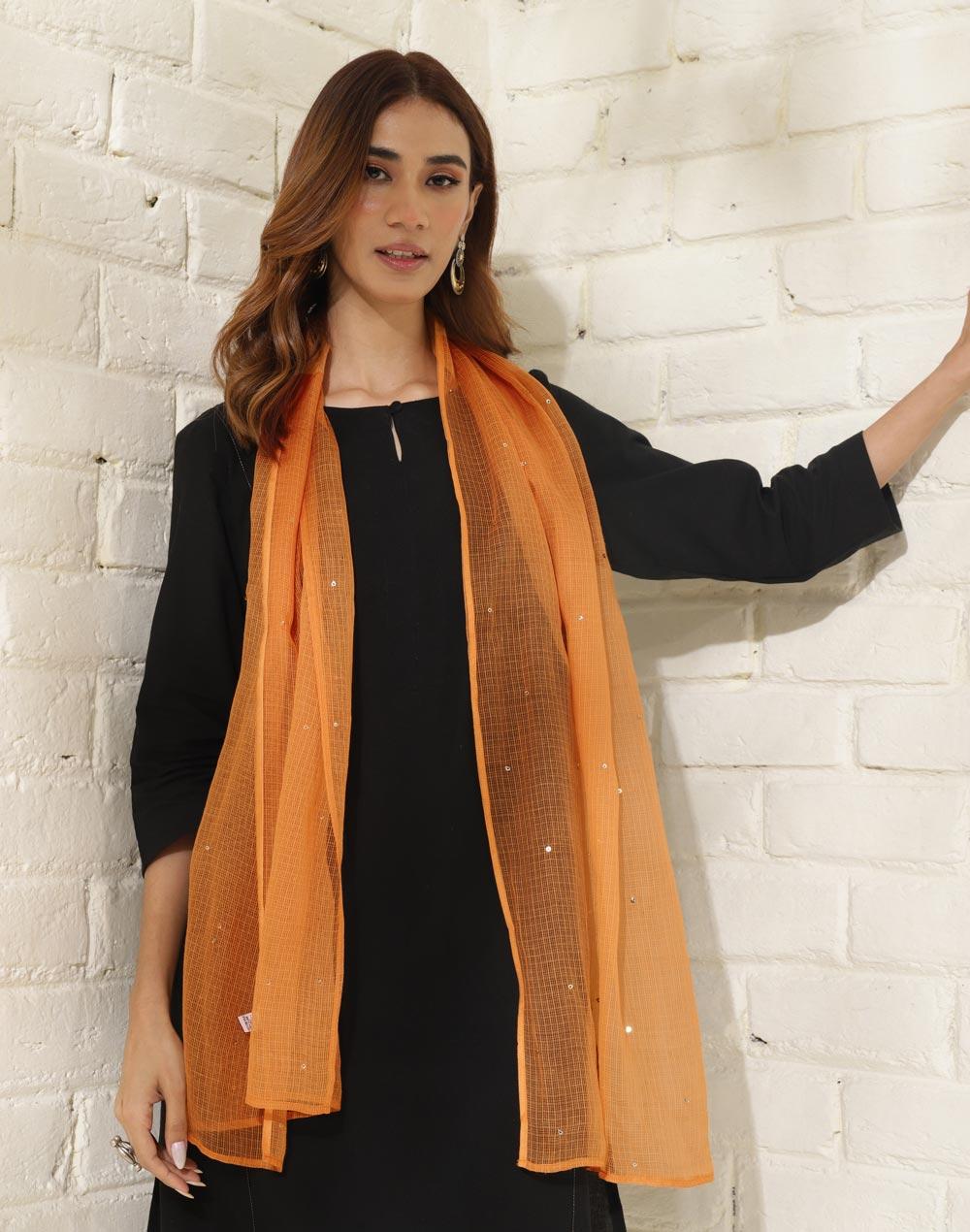 yellow-cotton-silk-embroidered-stole