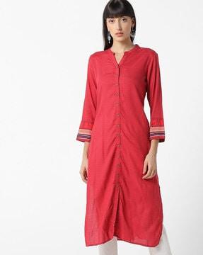 printed-button-down-tunic-with-band-collar
