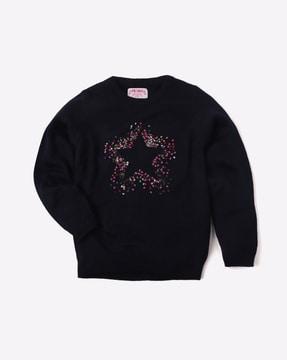 sequin-embellished-pullover-with-ribbed-hems
