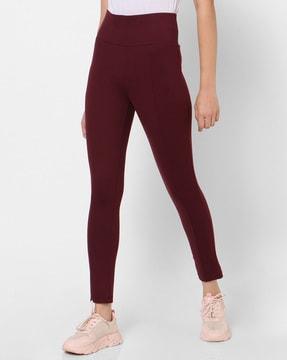 ankle-length-treggings-with-contrast-waistband