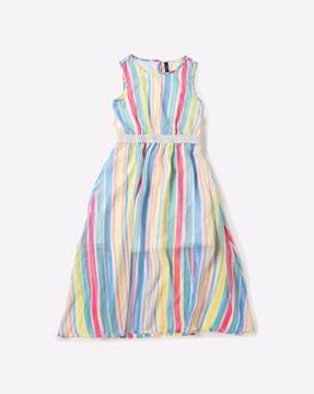 striped-fit-&-flare-sleeveless-maxi-dress