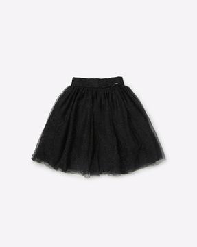 printed-pleated-flared-skirt
