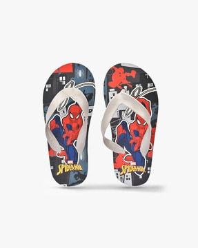 spiderman-print-thong-strap-flip-flops