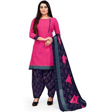 checked-unstitched-dress-material-with-dupatta