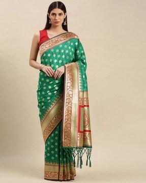 green-brocade-woven-design-banarasi-saree-traditional-saree