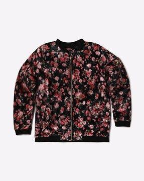 floral-print-zip-front-jacket