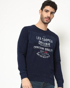 brand-print-panelled-crew-neck-sweatshirt