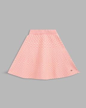micro-print-flared-skirt