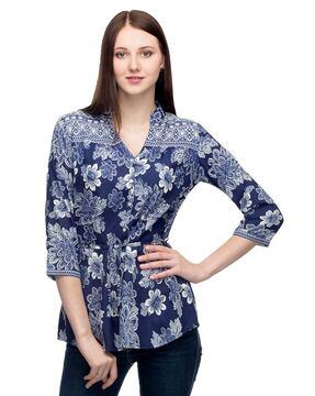 floral--printed-v-neck-tunic
