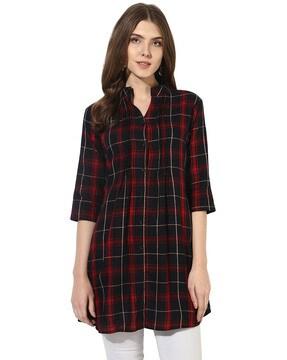 checked---regular-fit-tunic