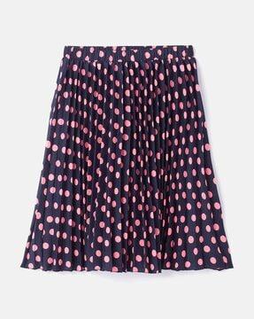 polka-dot-print-flared-skirt