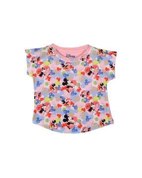 mickey-mouse-print-round-neck-top