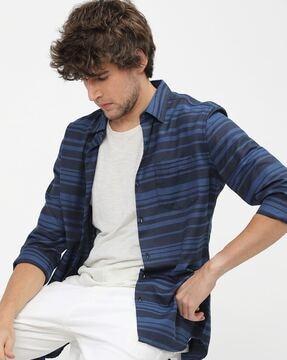 striped-slim-fit-shirt-with-patch-pocket