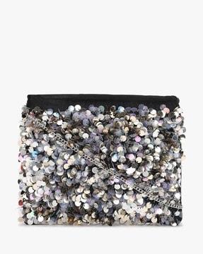 sequin-embellished-clutch-with-chain-strap