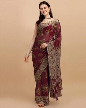 floral-printed-traditional-saree