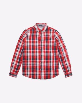 visco-reversible-checked-shirt-with-spread-collar