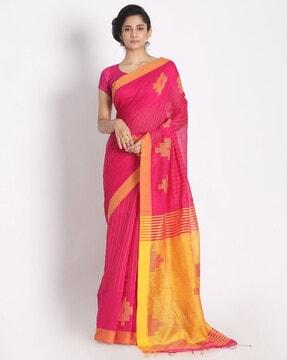 printed-handloom-saree-with-tassel