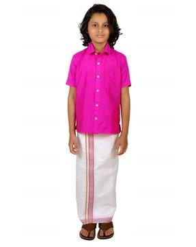 relaxed-fit-shirt-&-dhoti-set