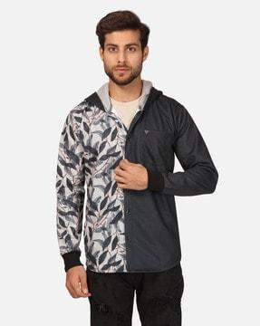 leaf-print-hooded-sweatshirt