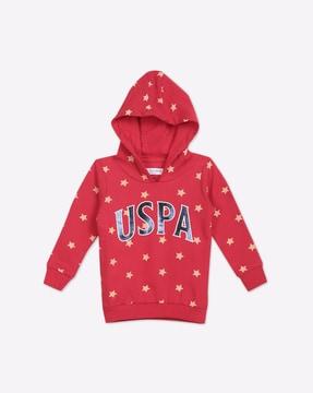 star-print-cotton-hoodie