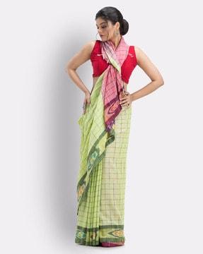 checked-handloom-saree-with-contrast-pallu