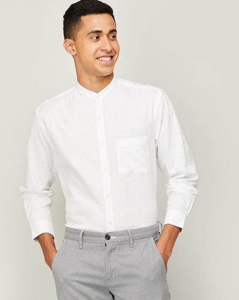 band-collar-shirt-with-patch-pocket