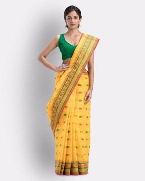 woven-design-traditional-saree-with-blouse-piece