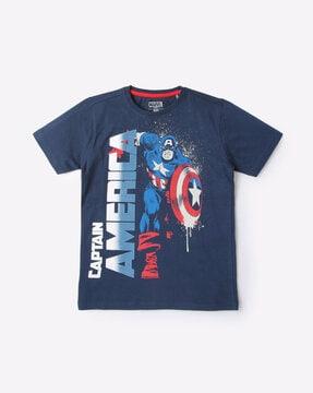 captain-america-print-round-neck-t-shirt