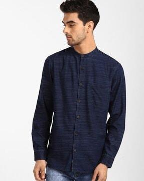 heathered-shirt-with-patch-pocket