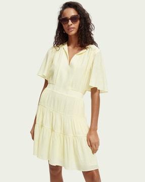 panelled-tiered-dress-with-gathering-details