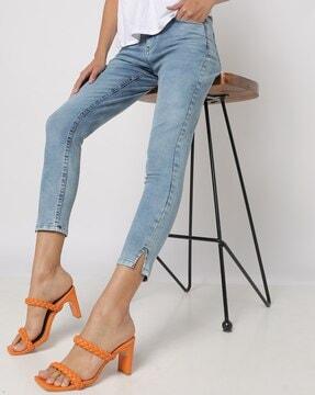 ankle-length-skinny-fit-jeans-with-slit