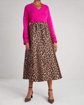 leopard-jacquard-midi-skirt
