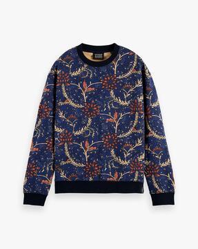 floral-print-crew-neck-organic-cotton-sweatshirt