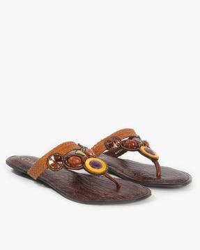 embellished-thong-strap-flat-sandals