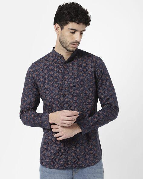 geometric-print-shirt-with-patch-pocket