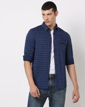 striped-slim-fit-shirt-with-flap-pocket