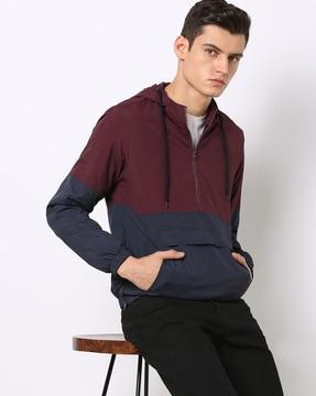 colourblock-slim-fit-hooded-zip-front-jacket