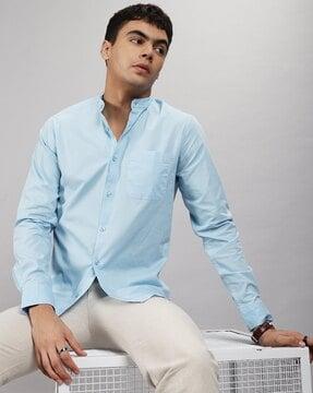 cotton-slim-fit-shirt-with-patch-pocket