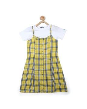 checked-shift-dress-with-t-shirt