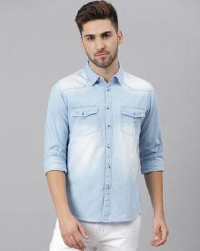 washed-slim-fit-shirt-with-patch-pockets