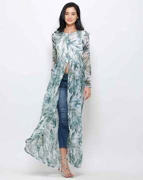 floral-print-tunic-with-slit