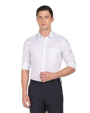 manhattan-checked-slim-fit-shirt-with-patch-pocket