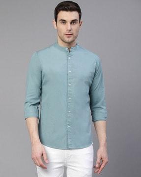 slim-fit-shirt-with-band-collar