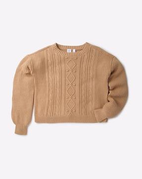 cable-knit-round-neck-pullover