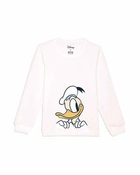 donald-duck-print-crew-neck-sweatshirt