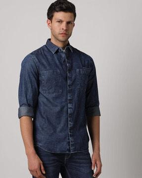 slim-fit-shirt-with-patch-pockets