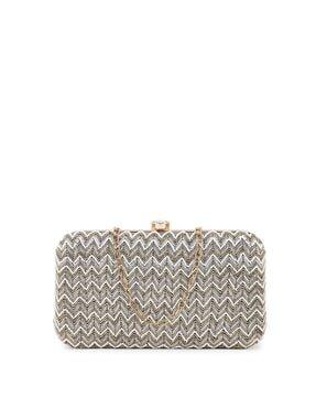 chevron-embellished-clutch-with-detachable-strap