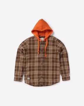checked-hooded-shirt