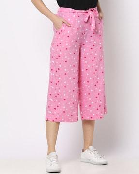 heart-print-culottes-with-tie-up